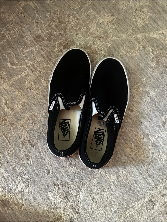 Vans Shoes - Vans Slip-Ons - Black with White Trim